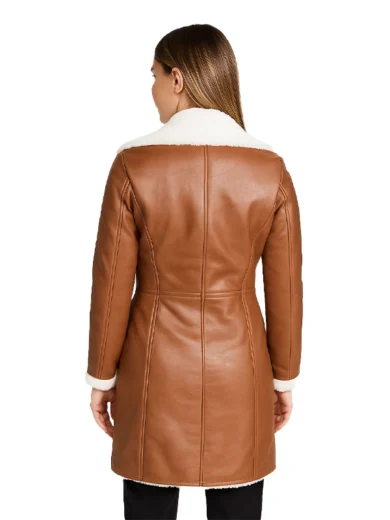 Amie – Brown Double Breasted Shearling Coat​