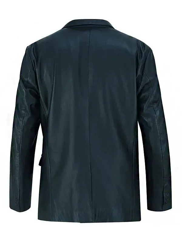 Mens Black Luxurious Leather Blazer