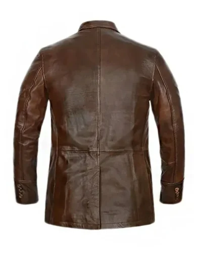 Mens Brown Leather Blazer
