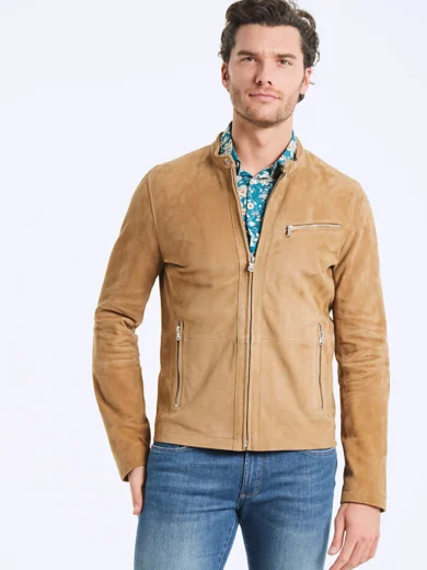 Mens Light Brown Suede Jacket