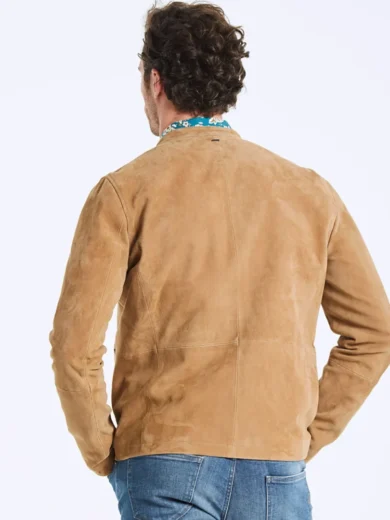 Mens Light Brown Suede Jacket