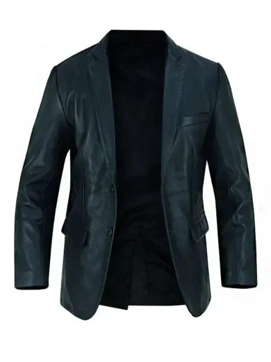 Mens Black Luxurious Leather Blazer