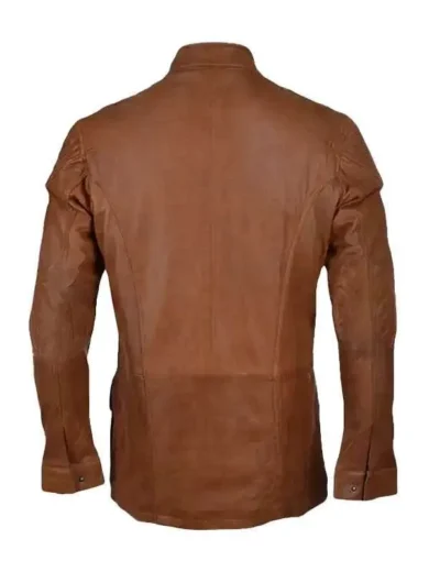 Mens Four Pockets Brown Leather Jacket