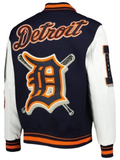 Mens Detroit Tigers Mash Up Logo Varsity Full-zip Jacket