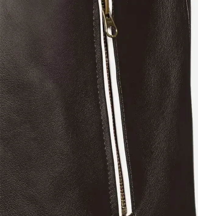 Mens Hooded White Striped Leather Jacket
