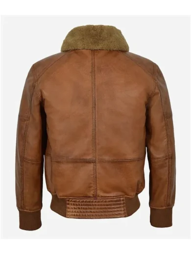 Mens Fur Collar Brown Jacket