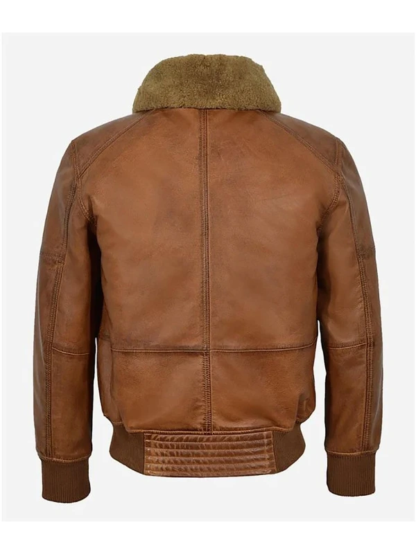 Mens Fur Collar Brown Jacket