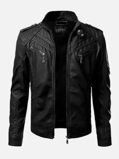 Mens Leather Designer Biker Jacket