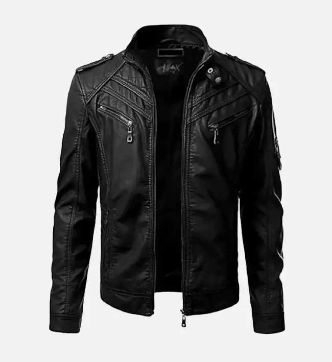 Mens Leather Designer Biker Jacket