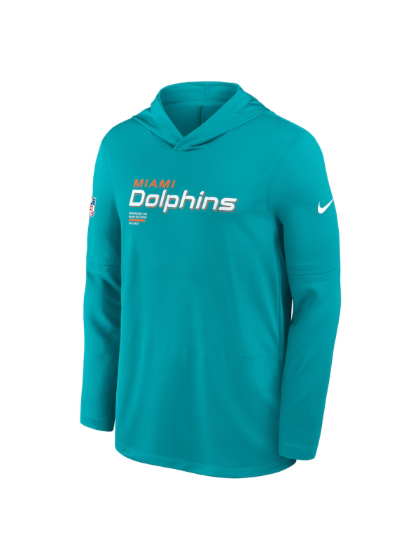 Miami Dolphins Sideline Performance Long Sleeve Hoodie T-Shirt
