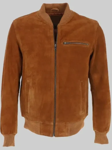 Mens Tan Brown Suede Jacket